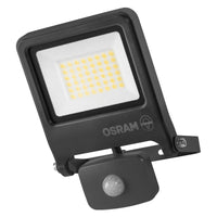 OSRAM ENDURA FLOOD PC 30W LED-Fluter mit Sensor, 4000K, 3000 Lumen, IP44 Flutlicht Bewegungserkennung 9m, Tageslichtsensor, Grau