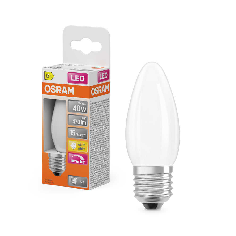 OSRAM LED Retrofit Classic B dimmbar 3.4W 827 matt E27