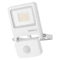 OSRAM ENDURA FLOOD PC 20W LED-Fluter mit Sensor, 3000K warmweiß, 1800 Lumen, IP44 Flutlicht IR-Melder, Tageslichtabschaltung, Weiß