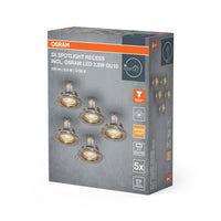 OSRAM Spotlight Einbauleuchten-Set m. 5 OSRAM LED Brushed
