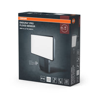 OSRAM ENDURA PRO Hocheffizienter Außenwand-Sensorstrahler mit weitem Ausstrahlungswinkel in innovativem optischen Design, 27W in Dunkelgrau, IP55-Schutz, für Parkplatz und Parks