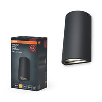 OSRAM ENDURA Style klassische LED-Außenleuchte mit Lichtaustritt oben und unten, rund, in Dunkelgrau aus Aluminium, IP44-Schutz, für Fassaden- und Eingänge