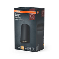 OSRAM ENDURA Style klassische LED-Außenleuchte mit Lichtaustritt oben und unten, rund, in Dunkelgrau aus Aluminium, IP44-Schutz, für Fassaden- und Eingänge