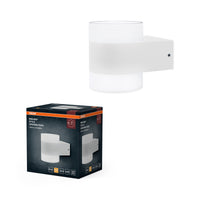 OSRAM UpDown Puck LED Wandleuchte, warmweiß 3000 K, Außenleuchte, 13W, Licht nach oben und unten, IP44, 980lm, Aluminiumdruckguss, Weiß