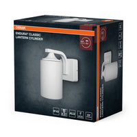 OSRAM ENDURA Classic Wandleuchte, Weiß, E27, IP43, Aluminiumgehäuse, Glasdiffusor, geeignet für Außenbereiche, ohne Leuchtmittel.