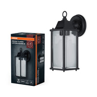 OSRAM ENDURA Classic Außenleuchte M E27 Schwarz, IP43, Aluminiumgehäuse, klares Glas, ohne Leuchtmittel, Wandmontage für geschützte Bereiche