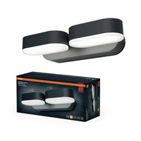 OSRAM ENDURA Style 2er-Set Mini-Spots in Dunkelgrau, LED-Outdoor-Wandleuchte mit 340° drehbarem Kopf, IP44-Schutz, ideal für Eingangsbeleuchtung
