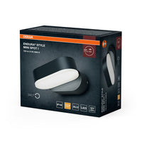 OSRAM ENDURA Style Mini-Spot helle und funktionale LED-Outdoor-Wandleuchte in Dunkelgrau mit 340° drehbarem Kopf, IP44-Schutz, ideal für Eingangsbeleuchtung