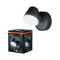 OSRAM Midi LED Spot Außen, warmweiß 3000 K, Außenleuchte, 13. 5W, drehbarer Kopf, IP44, 800lm, Aluminiumdruckguss, Dunkelgrau