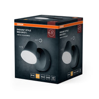 OSRAM Midi LED Spot Außen, warmweiß 3000 K, Außenleuchte, 13. 5W, drehbarer Kopf, IP44, 800lm, Aluminiumdruckguss, Dunkelgrau