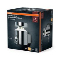 OSRAM ENDURA Style Cylinder Außenwandleuchte mit Sensor 150mm, 3000K, 660lm, 6W, modernes Edelstahl-Design, IP44 für Eingänge und Fassaden