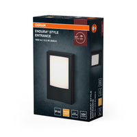 OSRAM ENDURA STYLE ENTRANCE Außenleuchte, 12,5W, 900lm, Eingangsleuchte, dunkelgrau, Bewegungsmelder, Tageslichtsensor, IP44 Schutzklasse, 3. 000K Farbtemperatur, warmweiße Lichtfarbe - DELETE SENSOR INFO - NO SENSOR