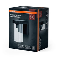 OSRAM Außenwandleuchte E27 Klarglas, modernes Design Aluminium in Dunkelgrau, IP44-Schutz, stoßfest IK03, Wandleuchte für Terrasse und Balkon