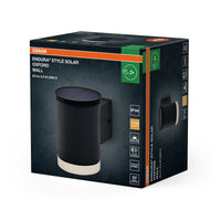 OSRAM ENDURA STYLE SOLAR OXFORD Außenleuchte, 0,5W, 50lm, Wandleuchte, dunkelgrau, indirekte Beleuchtung, wiederaufladbarer Akku, IP44 Schutzklasse, 3. 000K Farbtemperatur, warmweiße Lichtfarbe