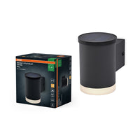OSRAM ENDURA STYLE SOLAR OXFORD Außenleuchte, 0,5W, 50lm, Wandleuchte, dunkelgrau, indirekte Beleuchtung, wiederaufladbarer Akku, IP44 Schutzklasse, 3. 000K Farbtemperatur, warmweiße Lichtfarbe