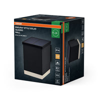 OSRAM ENDURA STYLE SOLAR WALL Außenleuchte, 0,5W, 50lm, Wandleuchte, dunkelgrau, indirekte Beleuchtung, wiederaufladbarer Akku, IP44 Schutzklasse, 3. 000K Farbtemperatur, warmweiße Lichtfarbe