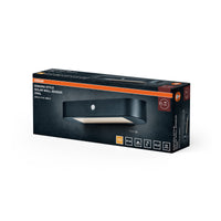 OSRAM ENDURA Style Oval Solar-Wandleuchte, warmweißes Licht (3000K), integrierter Sensor, ohne Strom nutzbar, lange Batterielaufzeit: 30 Mal 60 Sekunden im PIR Modus, Schutzklasse IP44, schwarz