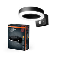 OSRAM ENDURA Style Solar Wandleuchte, Schwarz, Edelstahl, IP44, Bewegungs- und Tageslichtsensor, solarbetrieben, ideal für Außenbereiche