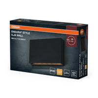 OSRAM ENDURA STYLE ILJA WALL Außenbeleuchtung, 7W, 330lm, Wandleuchte, dunkelgrau, IP65 Schutzklasse, 3.000K Farbtemperatur, warmweiße Lichtfarbe