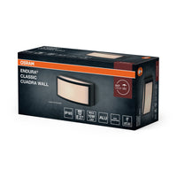 OSRAM ENDURA CLASSIC CUADRA Außenleuchte, Wandleuchte, E27-Fassung, dunkelgrau, Aluminium, schnelle & einfache Installation, mattierter Diffusor, IP65 Schutzklasse, Anwendung im Außenbereich