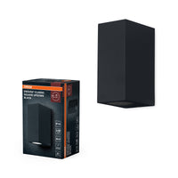 OSRAM ENDURA Classic Square Updown Außen-Wandleuchte, schwarz, GU10-Sockel (max 35W), kann mit einfacher oder smarter Lampe bestückt werden, Down oder Up/Down Leuchtenvariante, Schutzklasse IP44