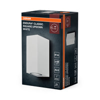 OSRAM ENDURA Classic Square Updown Außen-Wandleuchte, weiß, GU10-Sockel (max 35W), kann mit einfacher oder smarter Lampe bestückt werden, Down oder Up/Down Leuchtenvariante, Schutzklasse IP44