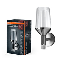 OSRAM ENDURA Classic Calice Sensor-Wandleuchte in moderner Edelstahloptik mit Glasdiffusor, E27, IP44-Schutz, für Auffahrt- und Wegbeleuchtung