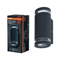 OSRAM Außenwandleuchte Up/Down GU10 mit Gap-Ring, Aluminiumgehäuse in Dunkelgrau, IP44-Schutz & IK03, Wandleuchte für Fassaden und Eingänge