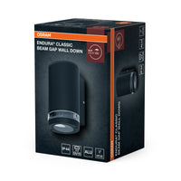 OSRAM Außenwandleuchte GU10 Downlight mit Gap-Ring, indirektes Licht, Aluminiumgehäuse Dunkelgrau, IP44 & IK03, Wandleuchte für Fassaden