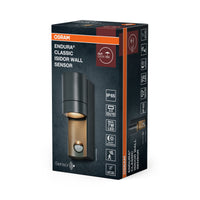 OSRAM ENDURA CLASSIC ISIDOR W S Außenleuchte, Wandleuchte, GU10, dunkelgrau, Aluminium, einfache Installation, indirekte Beleuchtung, IP65 Schutzklasse, Tageslichtsensor, Bewegungsmelder