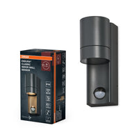 OSRAM ENDURA CLASSIC ISIDOR W S Außenleuchte, Wandleuchte, GU10, dunkelgrau, Aluminium, einfache Installation, indirekte Beleuchtung, IP65 Schutzklasse, Tageslichtsensor, Bewegungsmelder