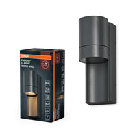 OSRAM ENDURA CLASSIC ISIDOR W Außenleuchte, Wandleuchte, GU10-Fassung, dunkelgrau, Aluminium, schnelle & einfache Installation, mattierter Diffusor, IP65 Schutzklasse, Anwendung im Außenbereich