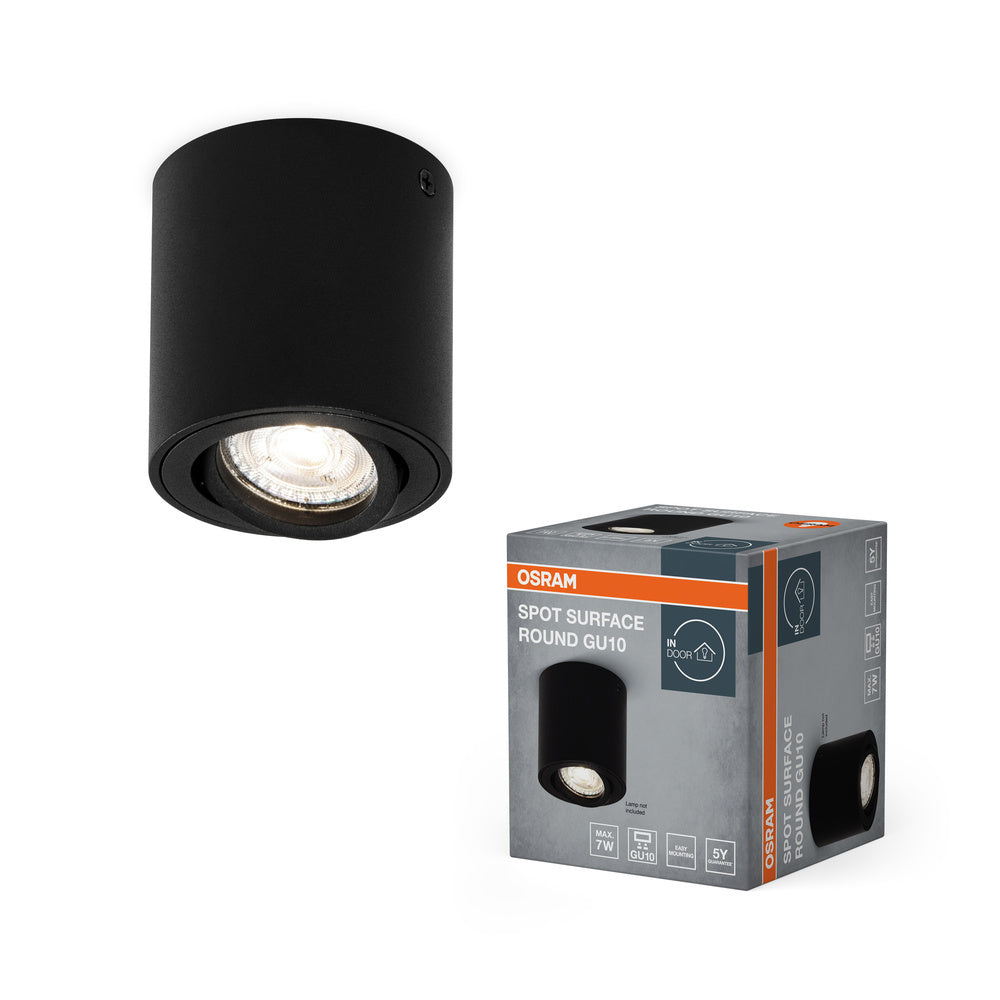 OSRAM Spot Surface Round Deckenaufbauspot, Ø 80mm,  schwarz, GU10