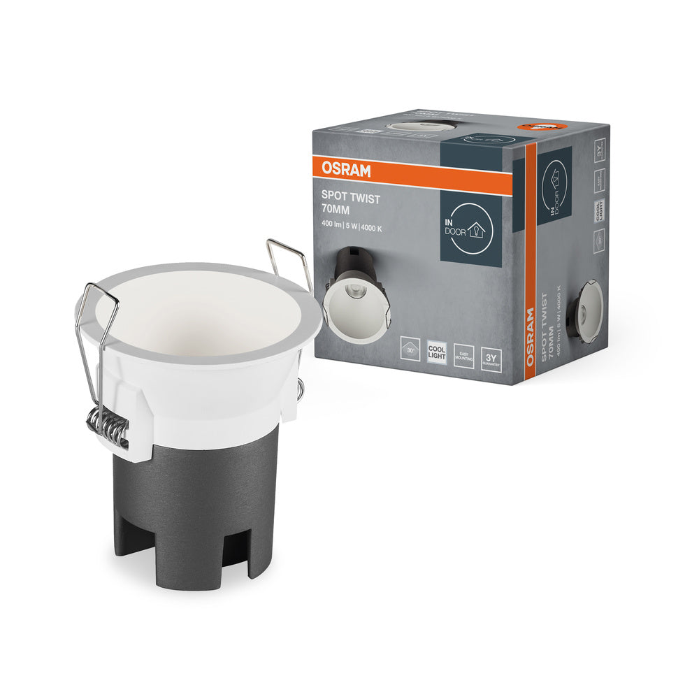 OSRAM SPOT TWIST Downlight, Ø 70mm, weiß, 5W, 400lm, 840 WT