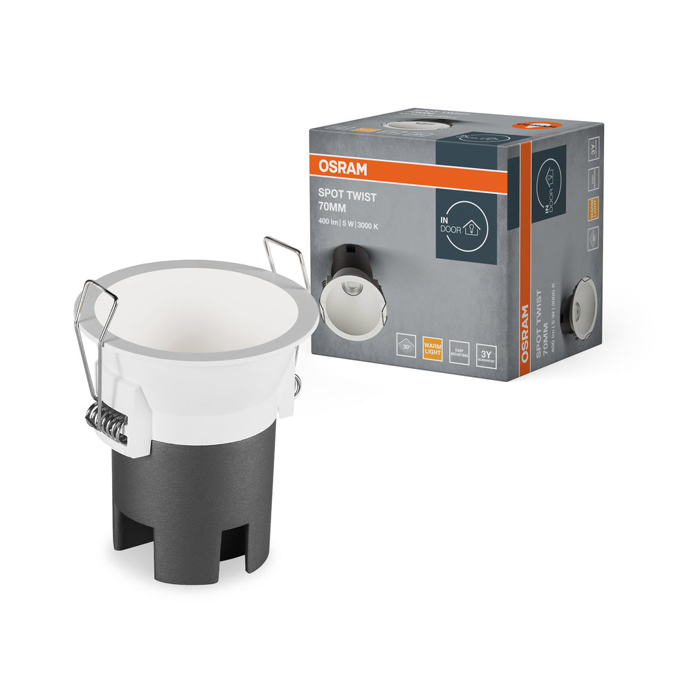 OSRAM SPOT TWIST Downlight Ø 70mm, weiß, 5W, 400lm, 830 WT