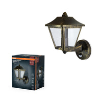 OSRAM ENDURA Classic Deckenleuchte mit Sensor, Schwarz-Gold, E27, IP44, ideal für Außenbereiche, max. 60 W, ohne Leuchtmittel