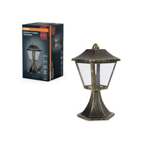 OSRAM ENDURA Classic Außenleuchte mit Aluminiumgehäuse, Schwarz-Gold, E27-Fassung, IP44, 33 cm Höhe, ohne Leuchtmittel, ideal für Außenbereiche