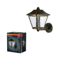 OSRAM ENDURA Classic Wandleuchte für Außenbereiche, Alu Schwarz-Gold, E27, IP44, geeignet für Leuchtmittel bis max. 60 W, ohne Leuchtmittel