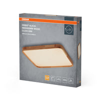 OSRAM ORBIS Alicia Deckenleuchte dimmbar Click-DIM 36W 495x495mm Holzdekor
