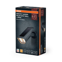 OSRAM Solar-Spot RGB & Warmweiß mit Erdspieß und Wandhalterung, Tageslichtsensor, IP44-Schutz, solarbetriebener Strahler für Garten und Terrasse