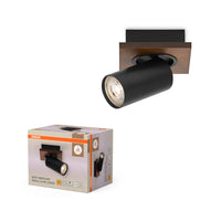 OSRAM DECOR SPOT MERCURY Deckenleuchte / Wandleuchte, 1 x 3,4W, Holzoptik, schwarz