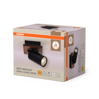 OSRAM DECOR SPOT MERCURY Deckenleuchte / Wandleuchte, 1 x 3,4W, Holzoptik, schwarz