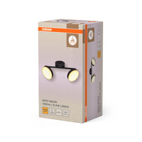 Osram Decor Spot Moon Deckenleuchte 2-flammig mit Spots, integriert, dimmable, 10,5 W, schwarz Metall