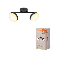 Osram Decor Spot Moon Deckenleuchte 2-flammig mit Spots, integriert, dimmable, 10,5 W, schwarz Metall