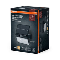 OSRAM ENDURA Solar-Outdoor-Flutlichter mit Tageslicht- und Bewegungsmelder in Dunkelgrau, IP44-Schutz, Ersatz für Halogenlampenfluter