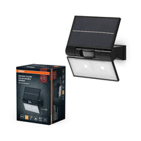 OSRAM ENDURA Solar-Outdoor-Flutlichter mit Tageslicht- und Bewegungsmelder in Dunkelgrau, IP44-Schutz, Ersatz für Halogenlampenfluter