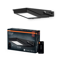 OSRAM ENDURA LED-Flutlicht Flood Solar, 10W, solarbetrieben, eingebauter Sensor, kaltweißes Licht, Fernbedienung, lange Batterielaufzeit bis zu vier Stunden bei voller Helligkeit, Schutzklasse IP65