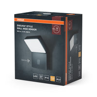 OSRAM ENDURA LED Wandleuchte, warmweiß 3000 K, Außenleuchte, 12W, versteckter Bewegungssensor, IP44, 750lm, Aluminiumdruckguss, Dunkelgrau