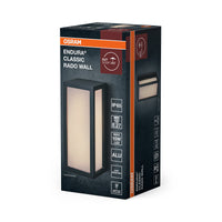 OSRAM ENDURA CLASSIC RADO W Außenleuchte, Wandleuchte, E27-Fassung, dunkelgrau, Aluminium, schnelle & einfache Installation, mattierter Diffusor, IP65 Schutzklasse, Anwendung im Außenbereich