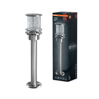 OSRAM ENDURA Classic Außenleuchte 55cm E27 Edelstahl IP44, ohne Leuchtmittel, klarem Glasdiffusor, für Wege, Eingänge und Gärten